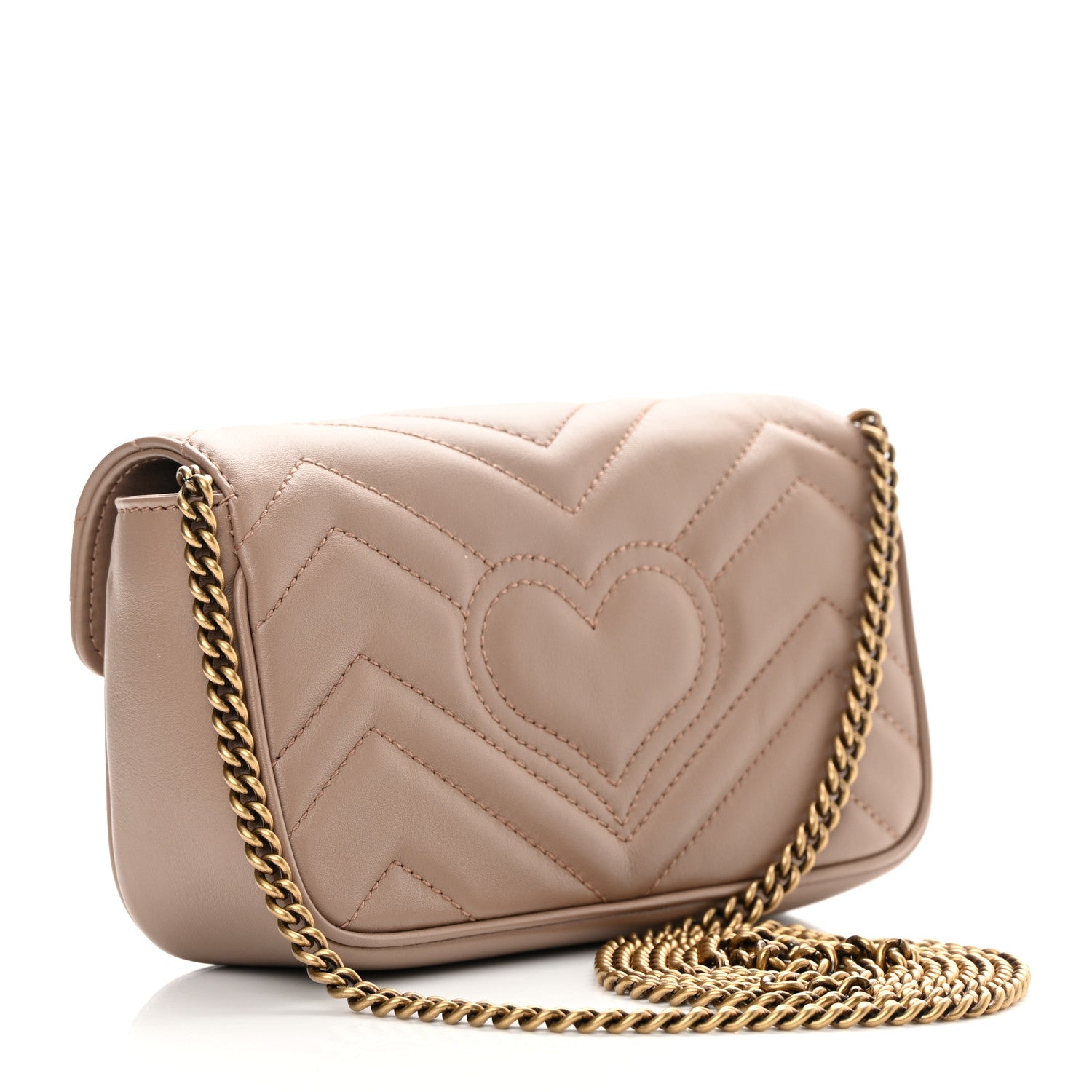 Gucci Calfskin Matelasse Super Mini GG Marmont Shoulder Bag Porcelain Rose 3 of 13