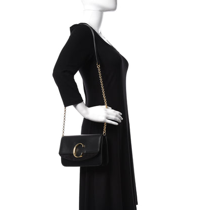Chloe Calfskin Suede C Clutch With Chain Black 2 of 10