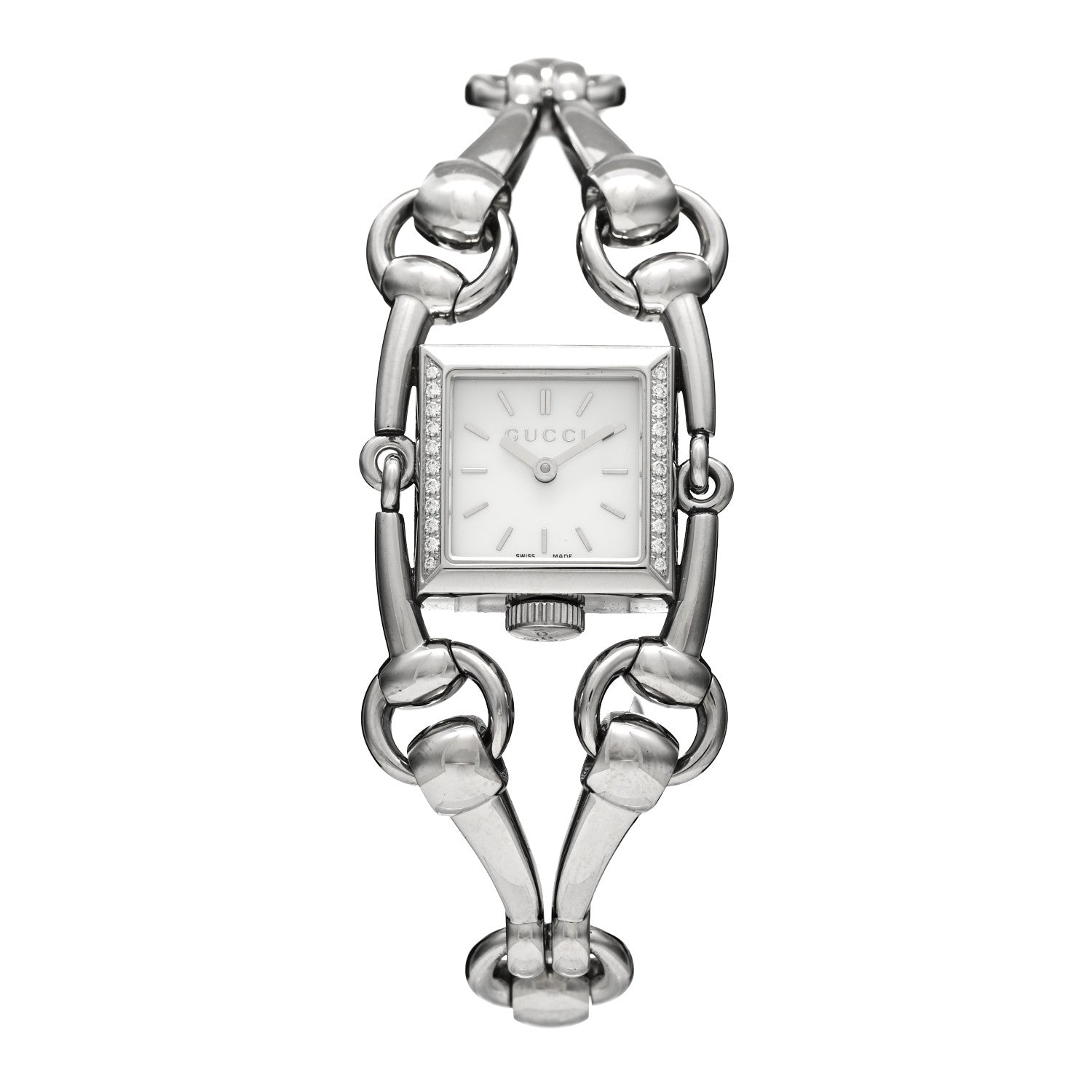 Gucci Stainless Steel Diamond Bezel Mother of Pearl 20mm Signoria Quartz Watch 1 of 4