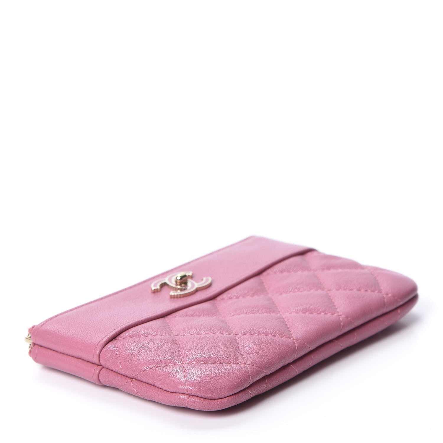 Chanel Sheepskin Quilted Small Vintage Mademoiselle Cosmetic Case Dark Pink 3 of 8