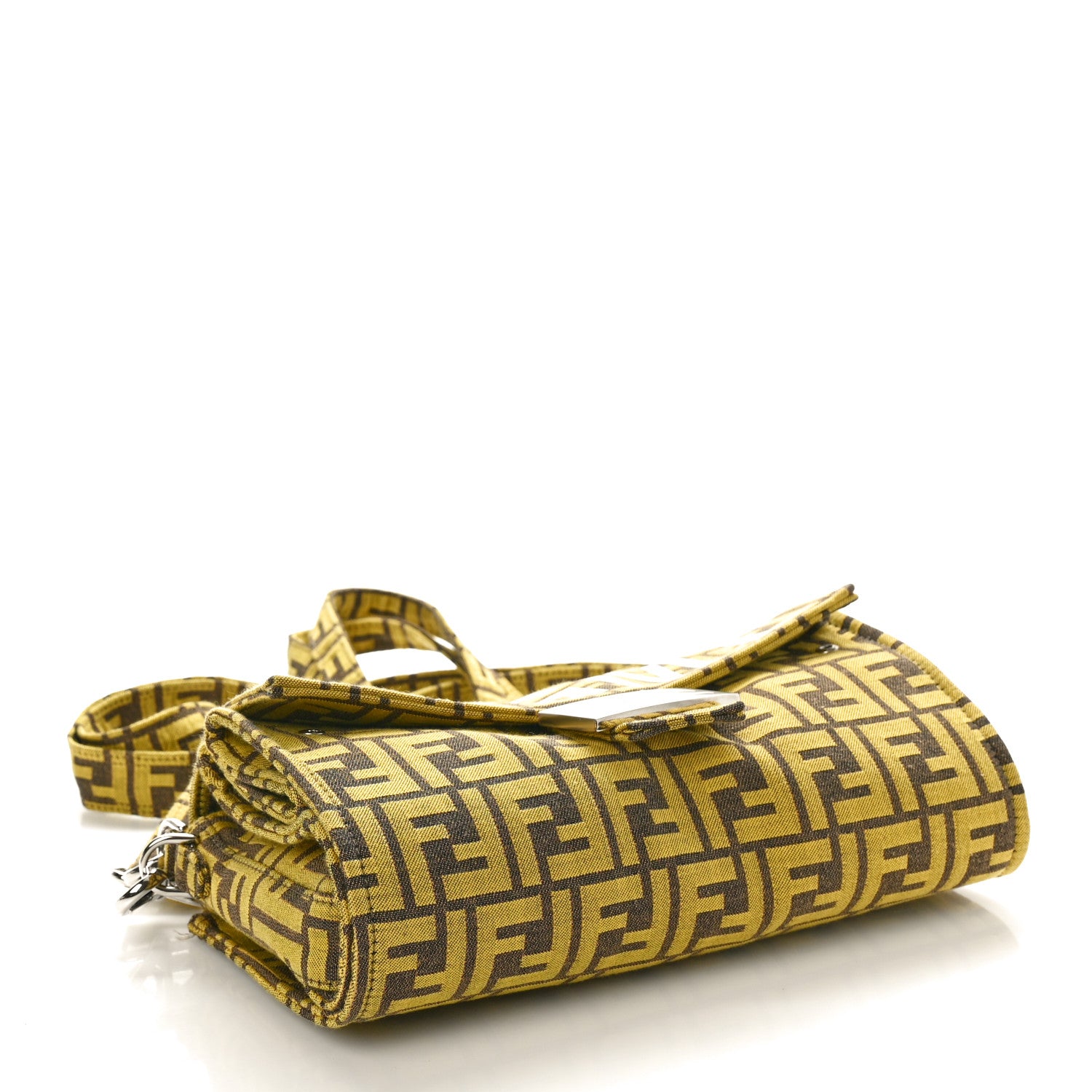 Fendi x FRGMT Woven Fabric Jacquard FF Embroidered Baguette Foldable Tote Mimosa 6 of 14