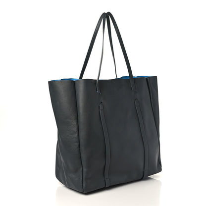 Balenciaga Veau Baltimore Double Sided Medium Everyday Tote Gris Fossile Bleu Turquoise 4 of 10