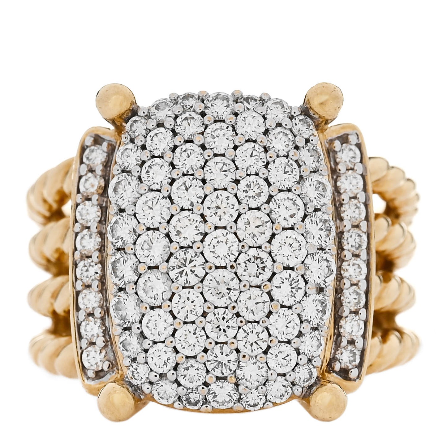 18K Yellow Gold Diamond 16mm Wheaton Ring 52 6