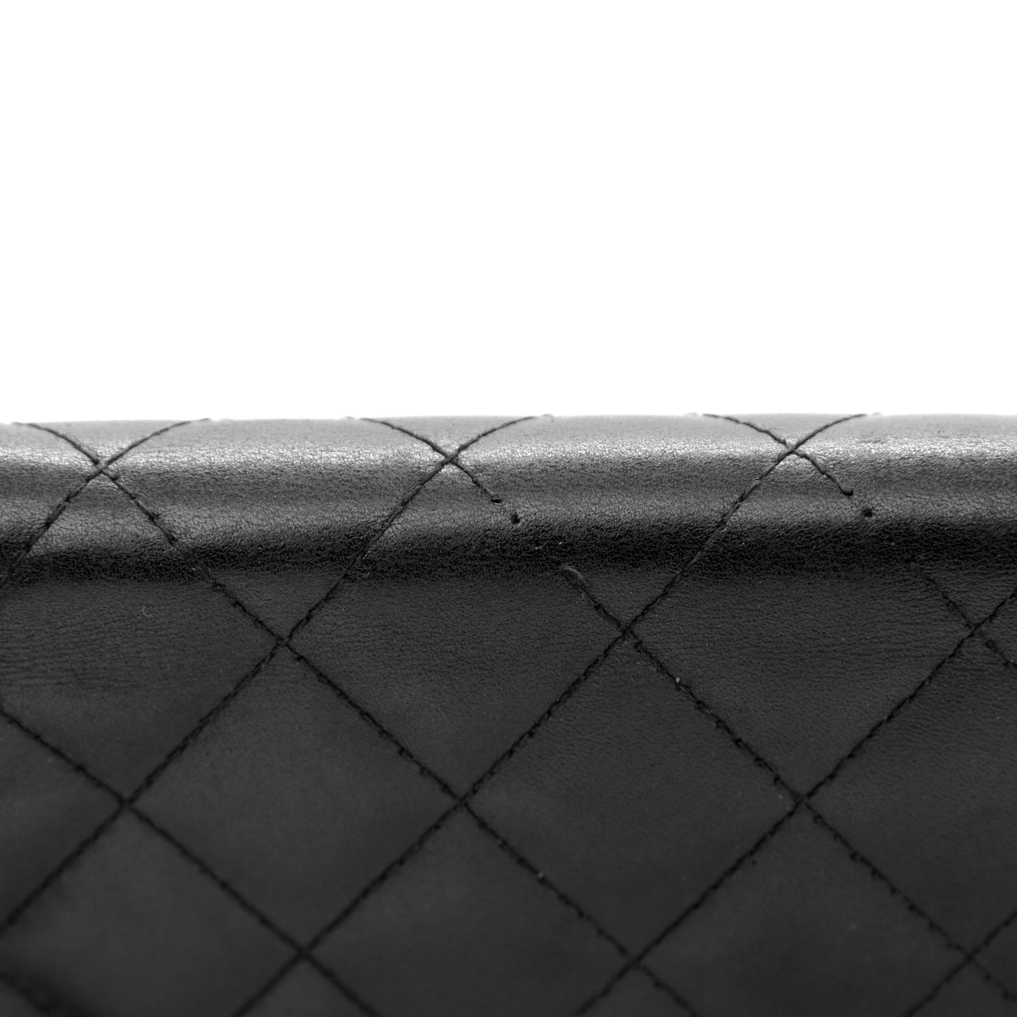 Calfskin Quilted Cambon Wallet On Chain WOC Black