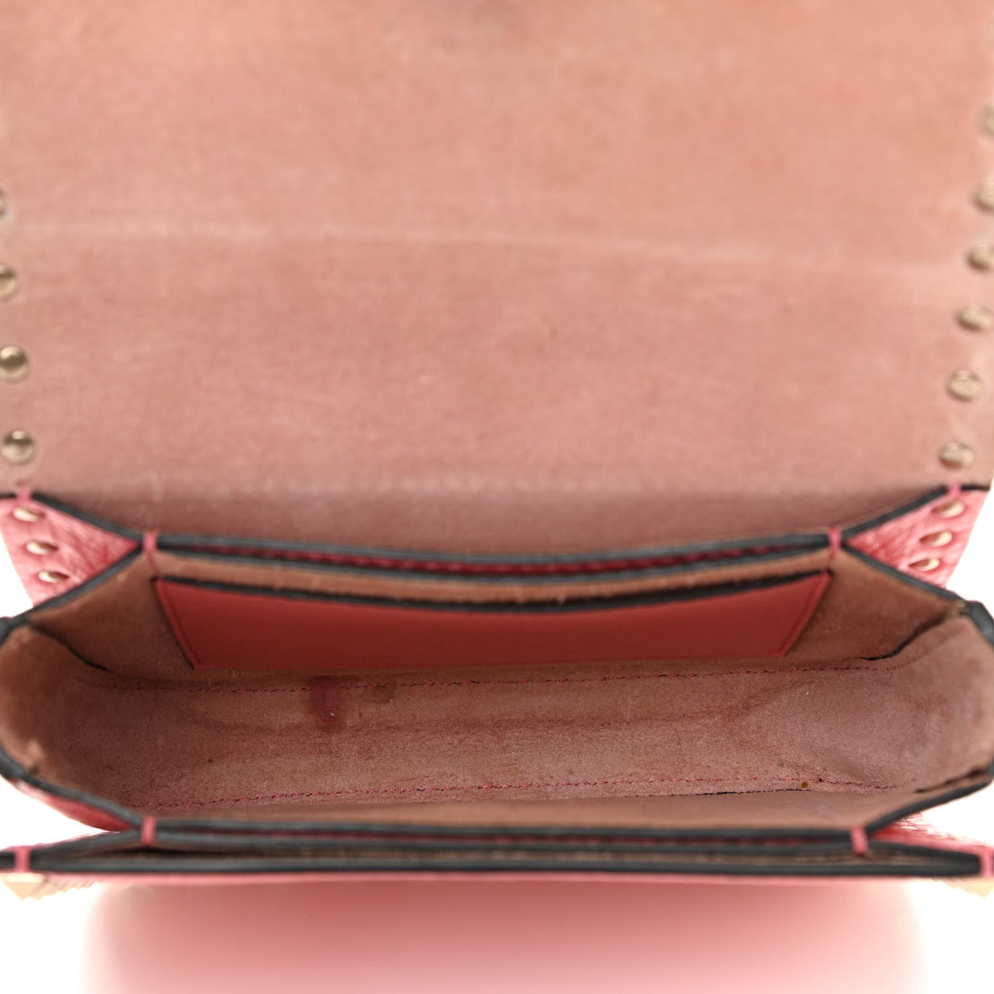 Pebbled Calfskin Rockstud Flap Crossbody Bag Paradise Rose