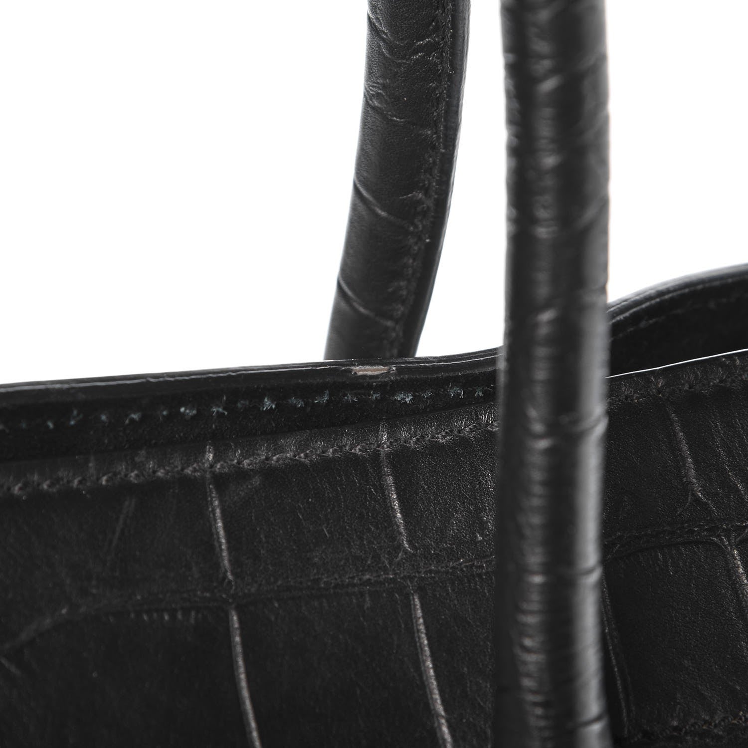 Celine Crocodile Embossed Calfskin Medium Phantom Luggage Black 19 of 19