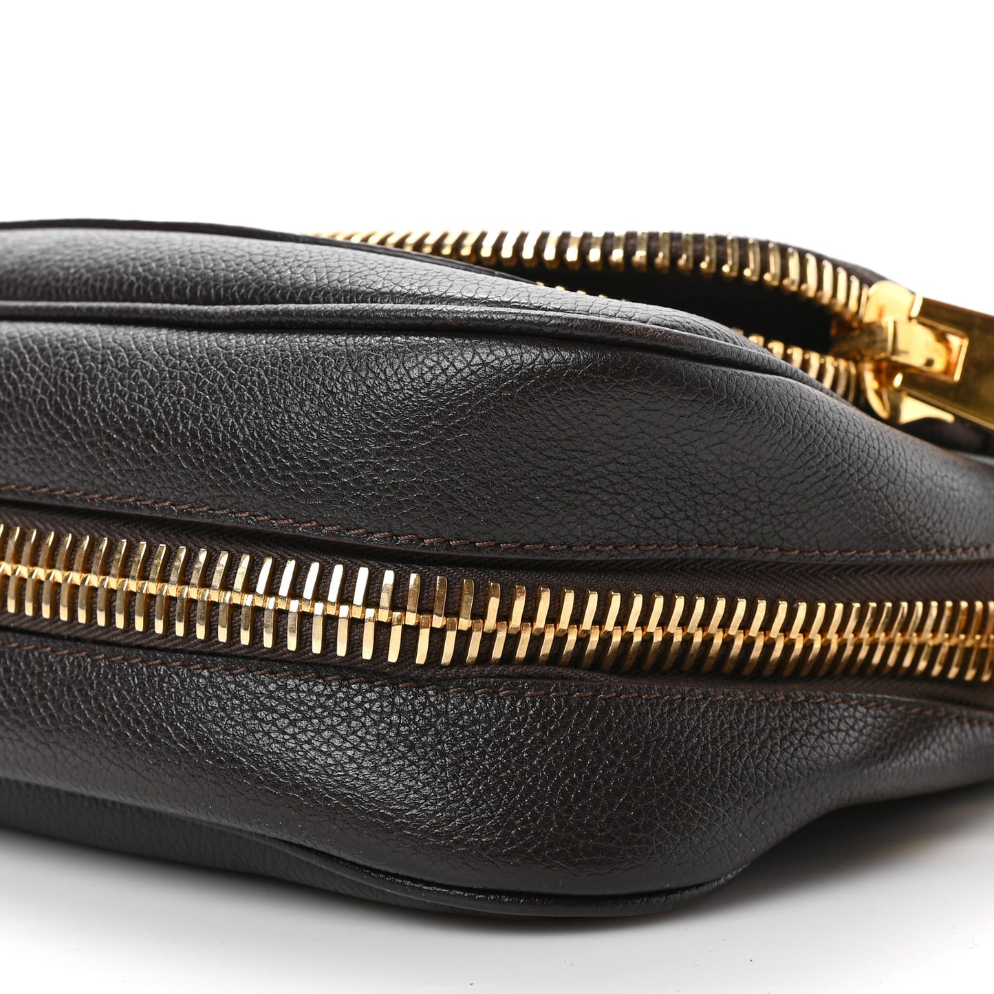 Grained Calfskin Medium Jennifer Crossbody Bag Brown