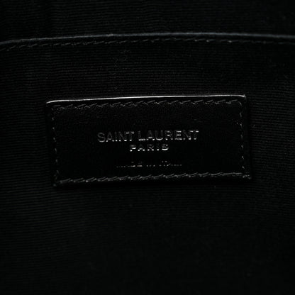 Saint Laurent Linen Canvas Rive Gouche Zipped Pouch Black 7 of 9