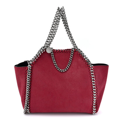 Stella McCartney Shaggy Deer Falabella Reversible Mini Fold Over Tote Red Navy 1 of 11