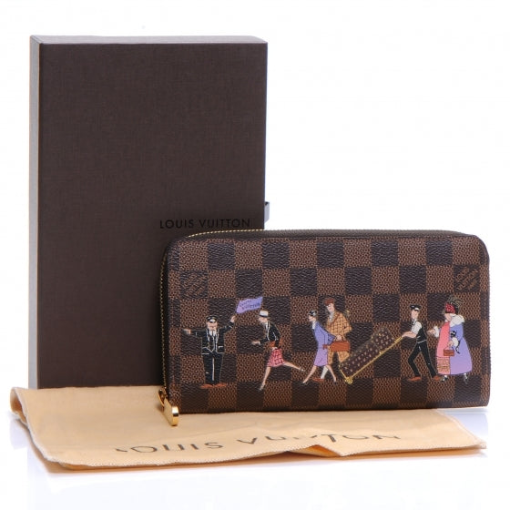 Damier Ebene Illustre Zippy Wallet Violet