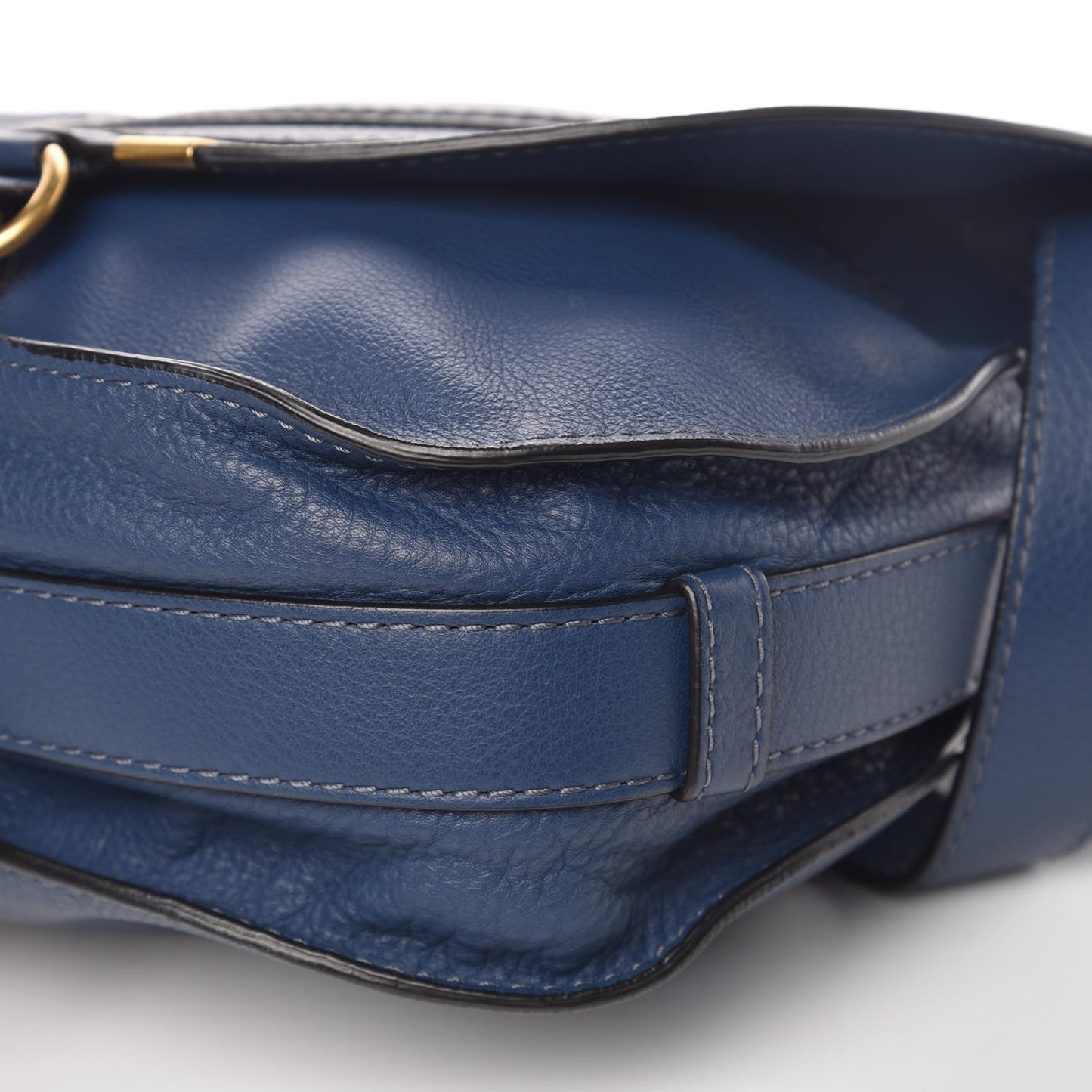 Calfskin Medium Marcie Round Crossbody Bag Royal Navy