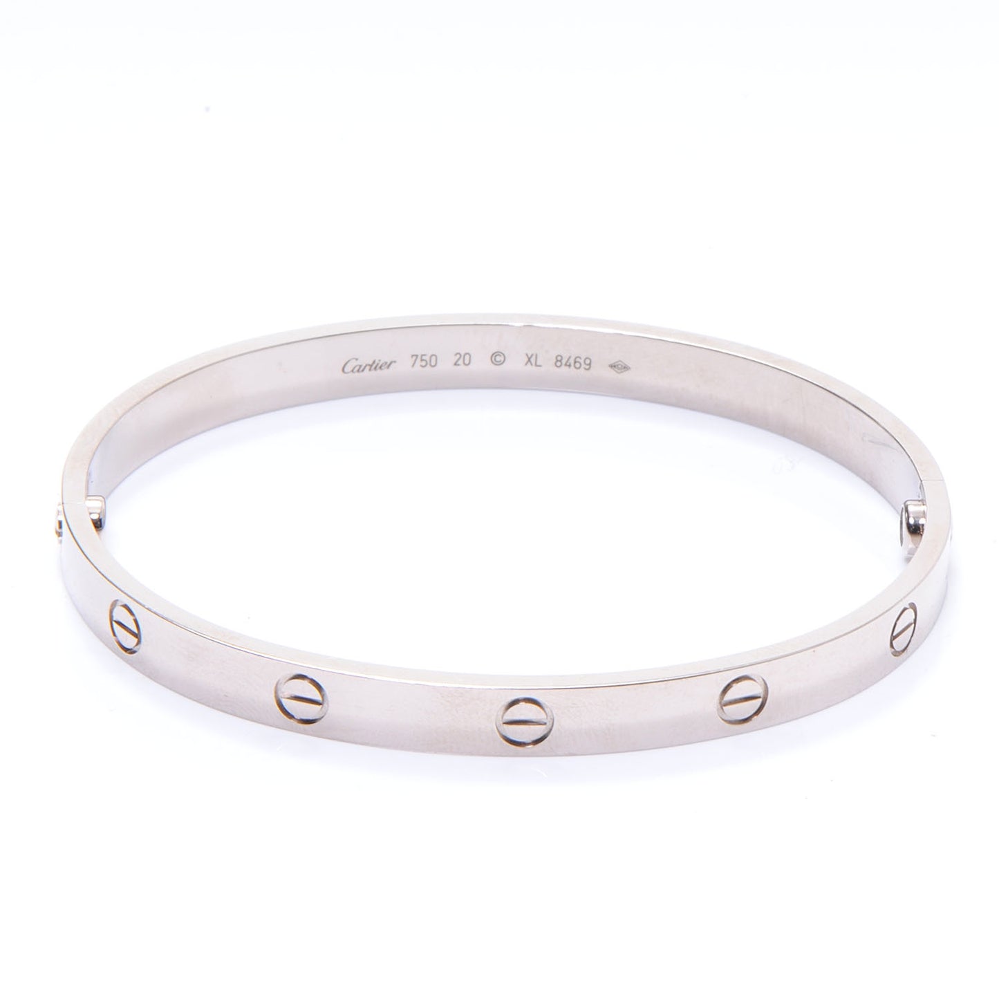 18K White Gold LOVE Bracelet 20