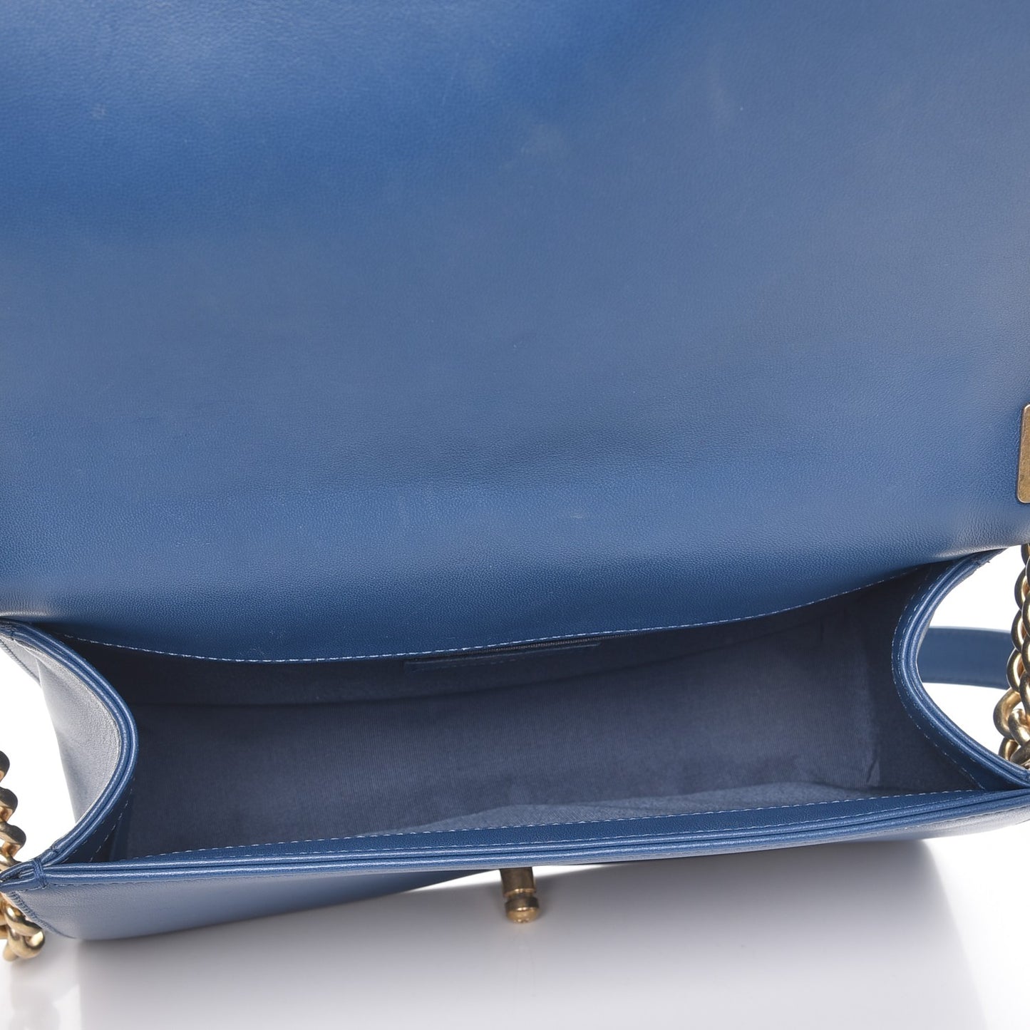 Lambskin Quilted Medium Boy Flap Blue