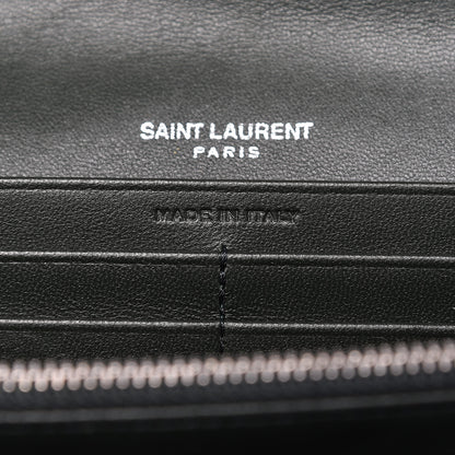Saint Laurent Lambskin Y Quilted Monogram Large Loulou Flap Wallet Olive 9 of 10