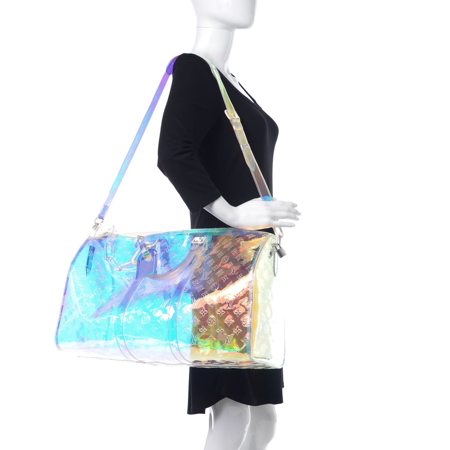 PVC Monogram Keepall Bandouliere 50 Iridescent Prism
