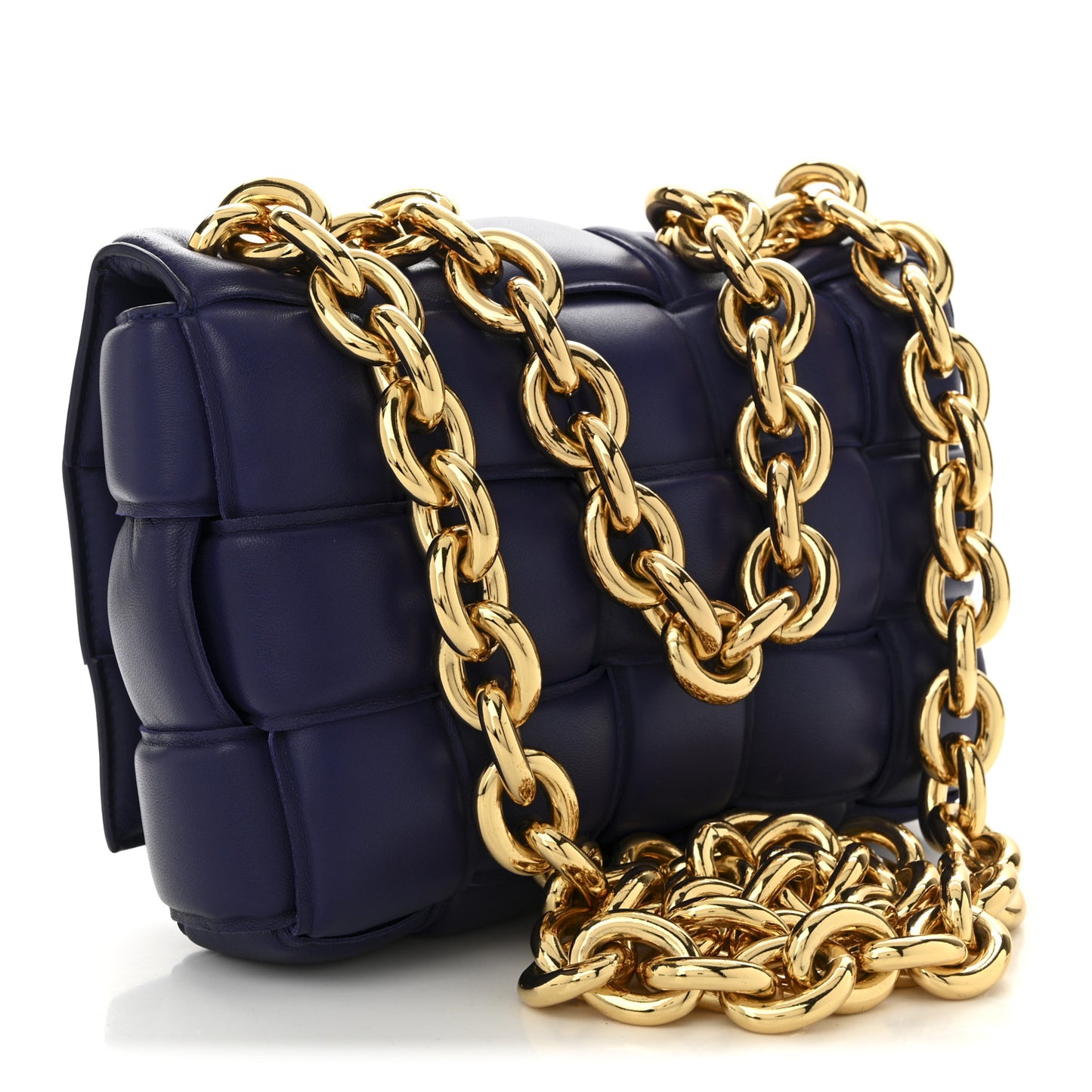 Lambskin Maxi Intreccio Padded Chain Cassette Crossbody Bag Unicorn
