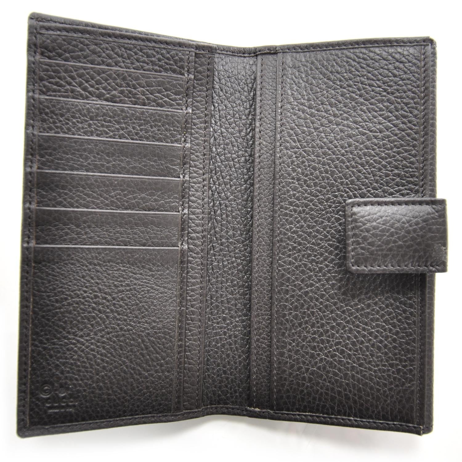 Gucci Monogram Nylon Leather Continental Wallet Brown 5 of 9