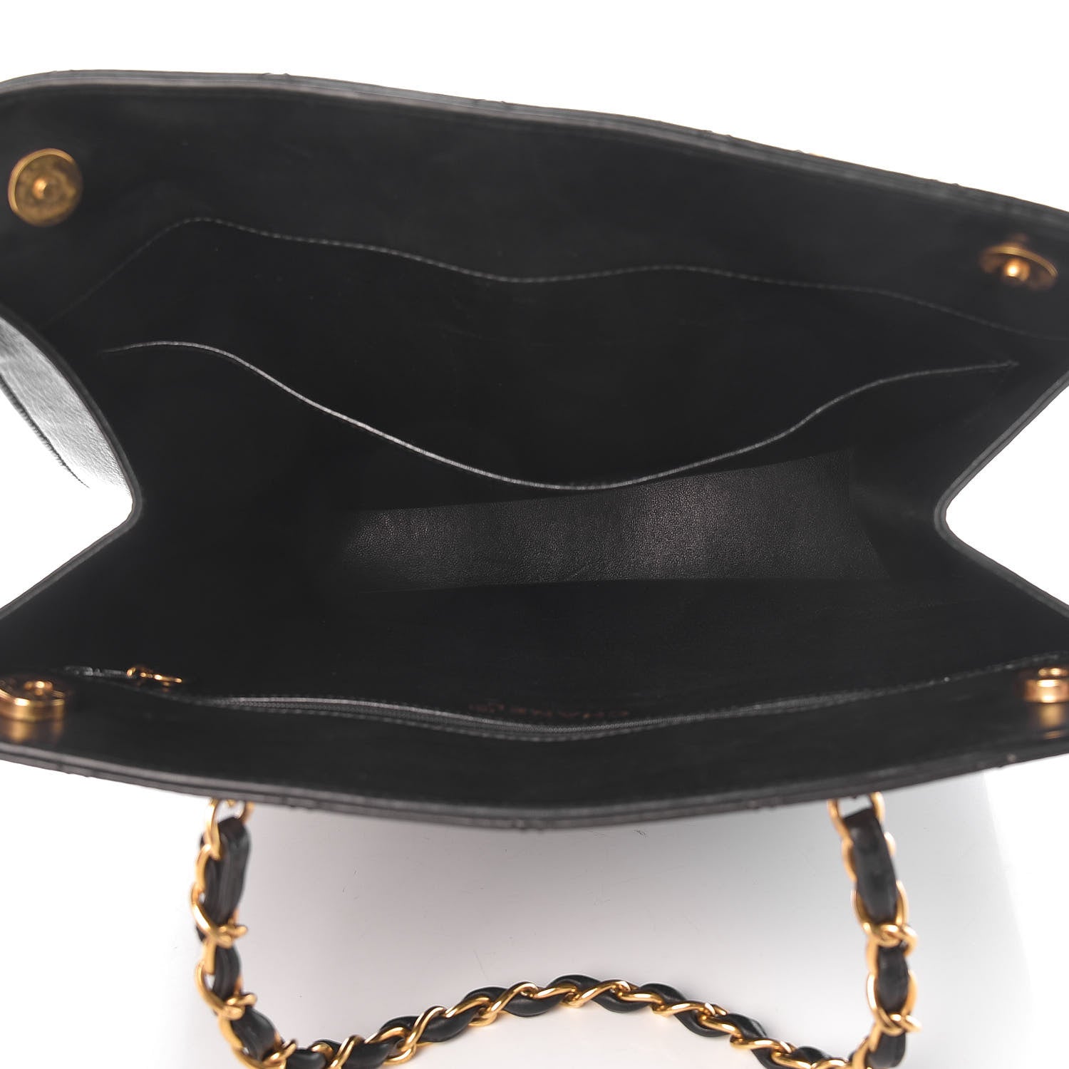 Chanel Lambskin Stitched CC Tote Black 5 of 18