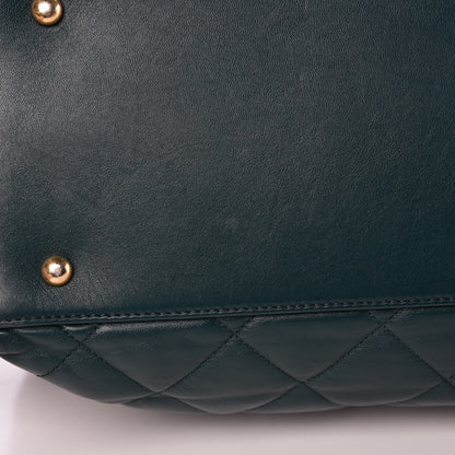Chanel Calfskin Quilted Large Soft Elegance Tote Green 11 of 12
