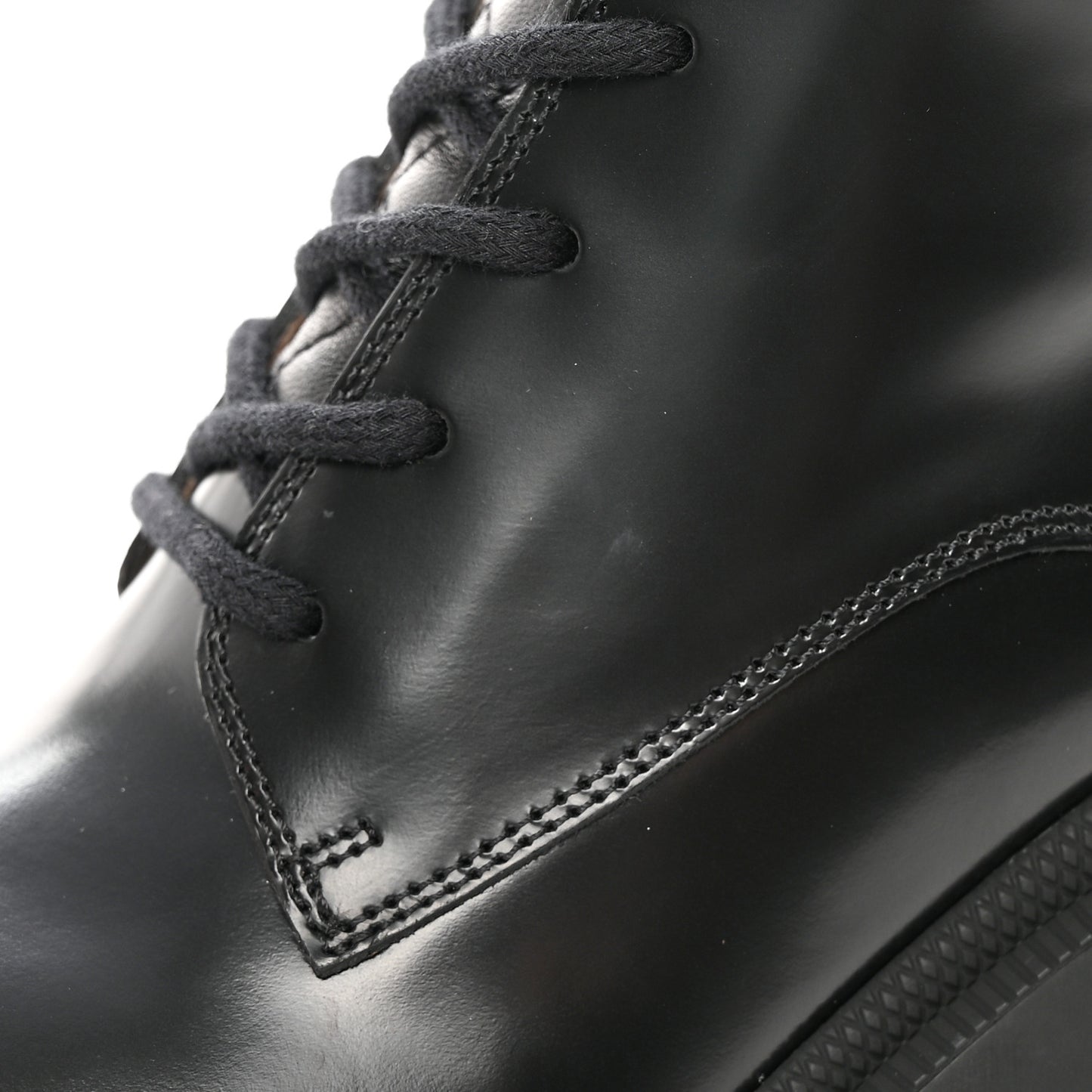 Magnum Calfskin Nappa Quilted Lace Up Ankle Boots 38.5 Black