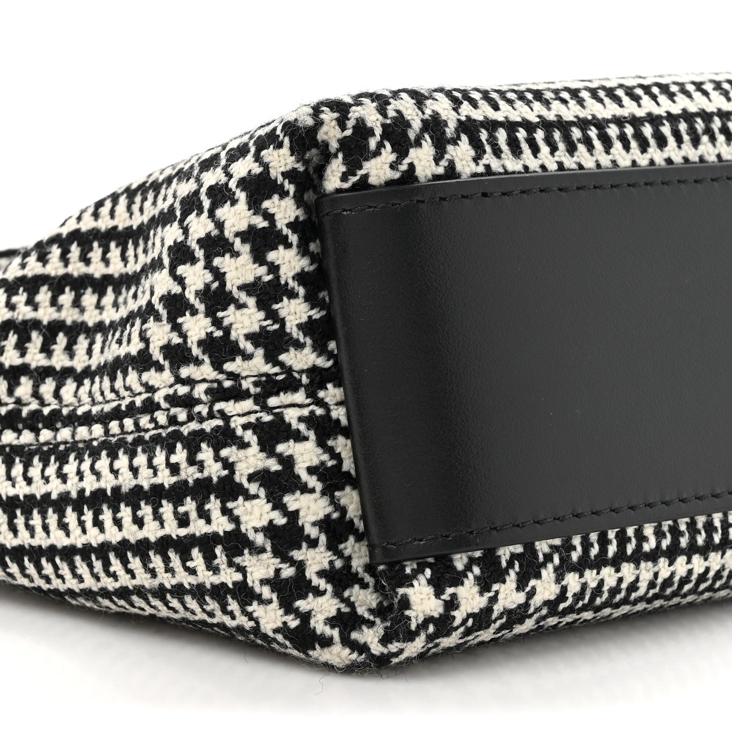 Houndstooth Mini Label Pouch Black White
