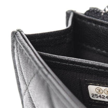 Chanel Goatskin Quilted CC Box Flap Wallet Black 8 of 9