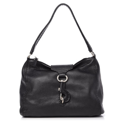 Prada Vitello Daino Shoulder Flap Bag Black 1 of 10