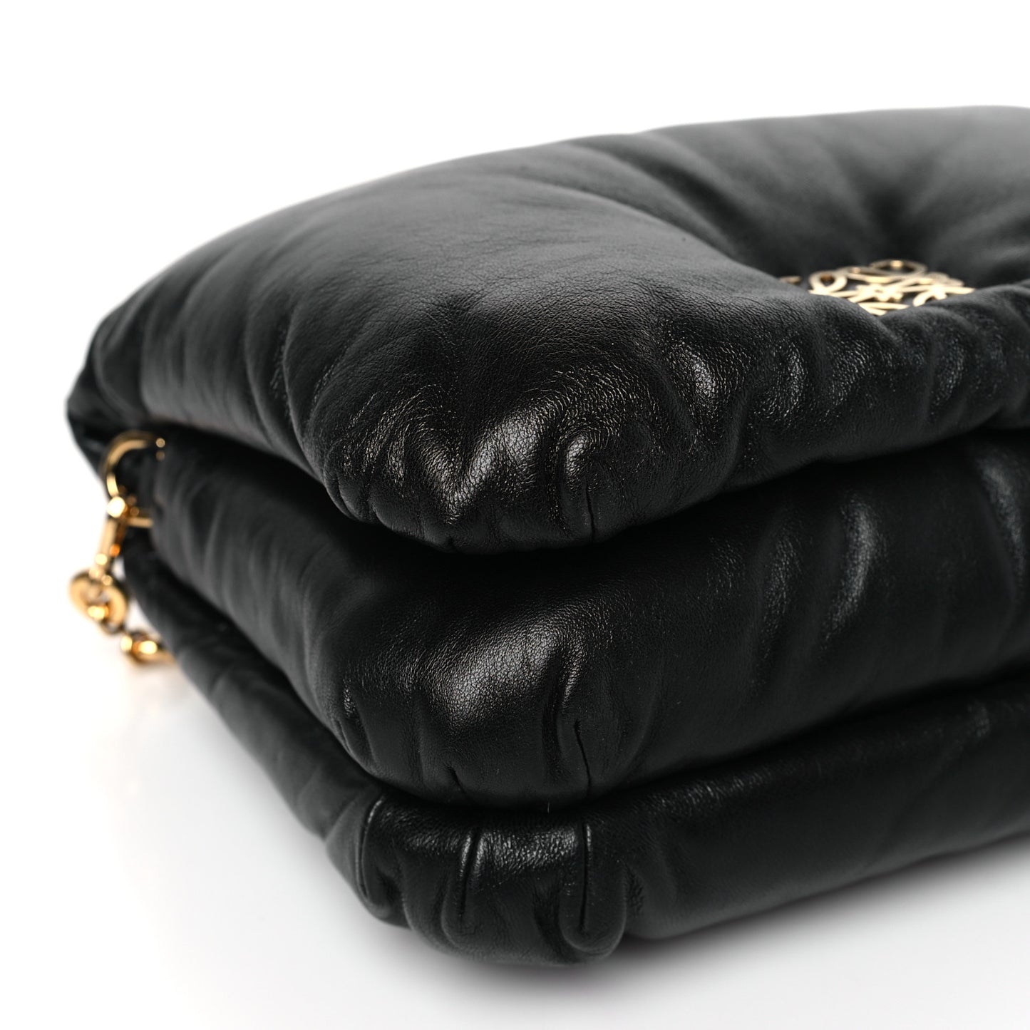 Lambskin Small Goya Puffer Bag Black