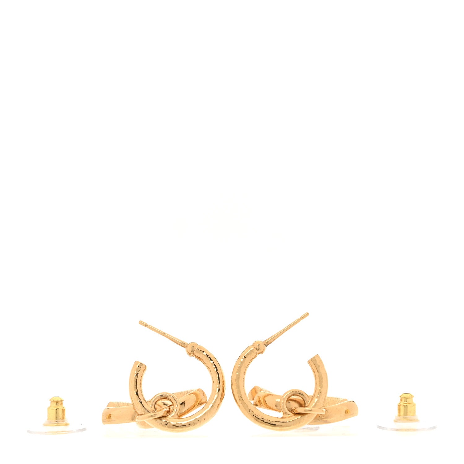 Chanel Enamel CC Hoop Drop Earrings Black White Gold 3 of 5