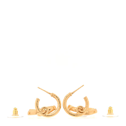Chanel Enamel CC Hoop Drop Earrings Black White Gold 3 of 5