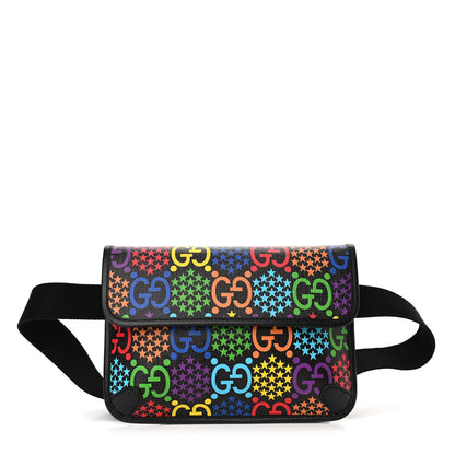 Gucci GG Supreme Monogram Psychedelic Slim Belt Bag Black 1 of 10