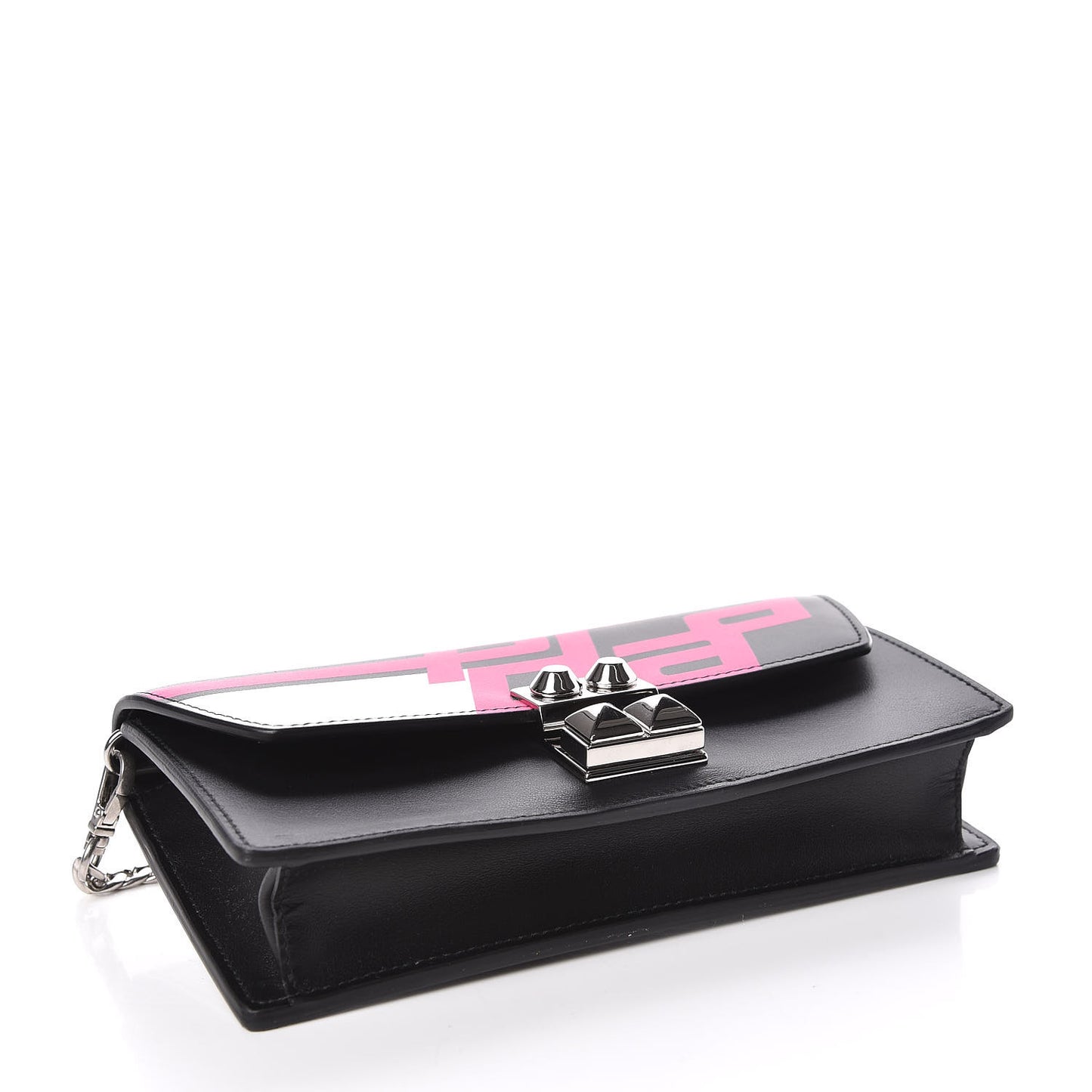 City Calfskin Racing Logo Mini Elektra Crossbody Bag Fuxia Black