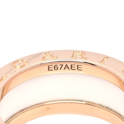 Bulgari 18K Rose Gold White Ceramic B.Zero1 Two-Band Ring 50 5.25 5 of 5