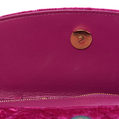Balenciaga Crushed Velvet Crystal Mattress Quilted BB Wallet On Chain Fuchsia 7 of 11