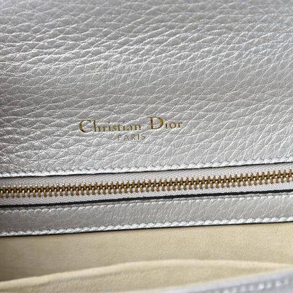 Christian Dior Metallic Grained Calfskin Small Diorama Flap Bag Silver 6 of 9