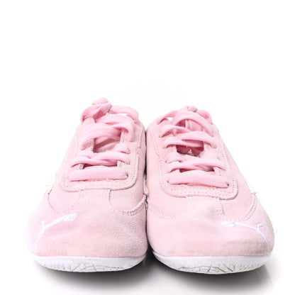 Balenciaga X PUMA Suede Distressed Mens Speedcat Sneakers 38 White Pink 2 of 8
