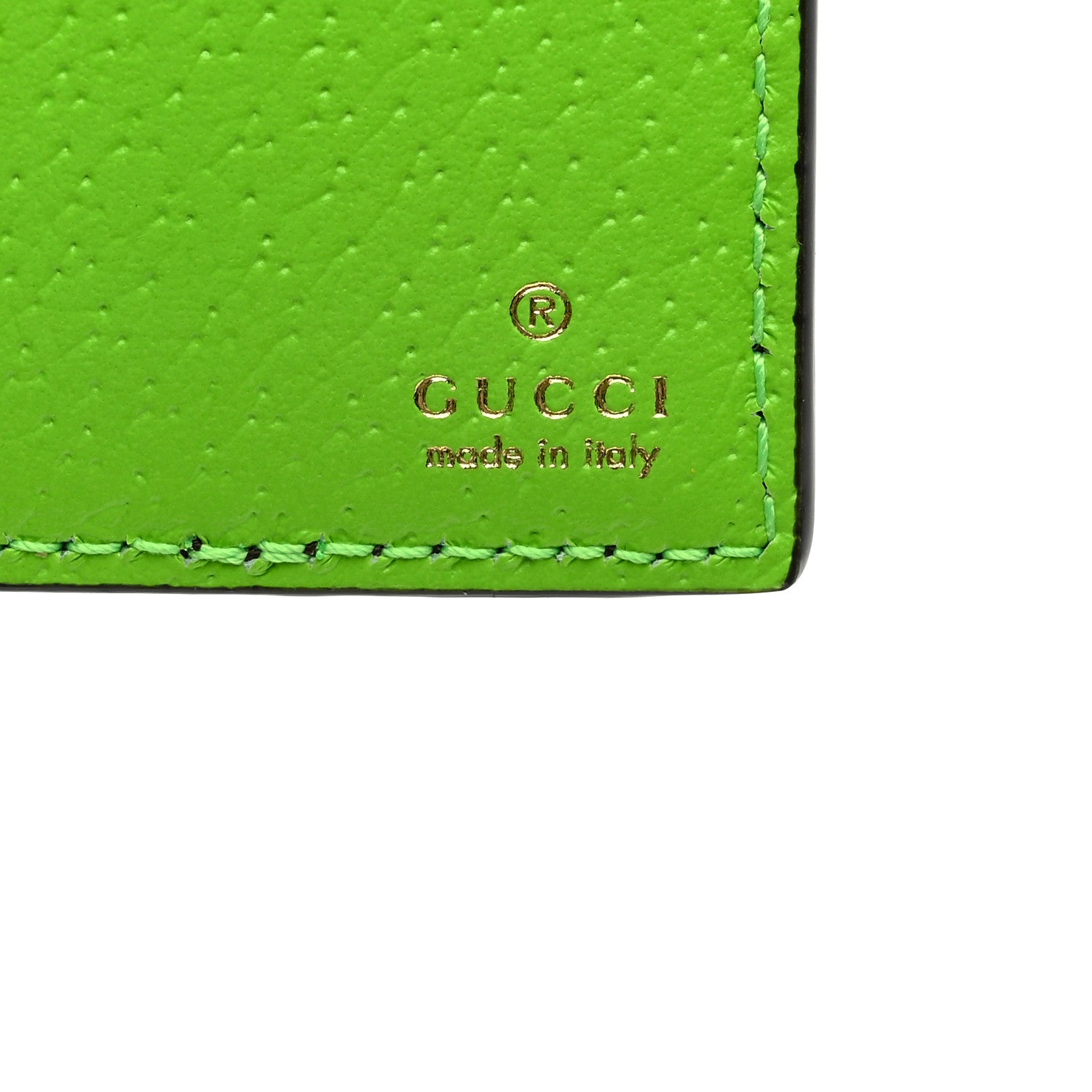 Gucci GG Supreme Monogram Web Ophidia Card Case Beige Ebony Electric Green 6 of 7