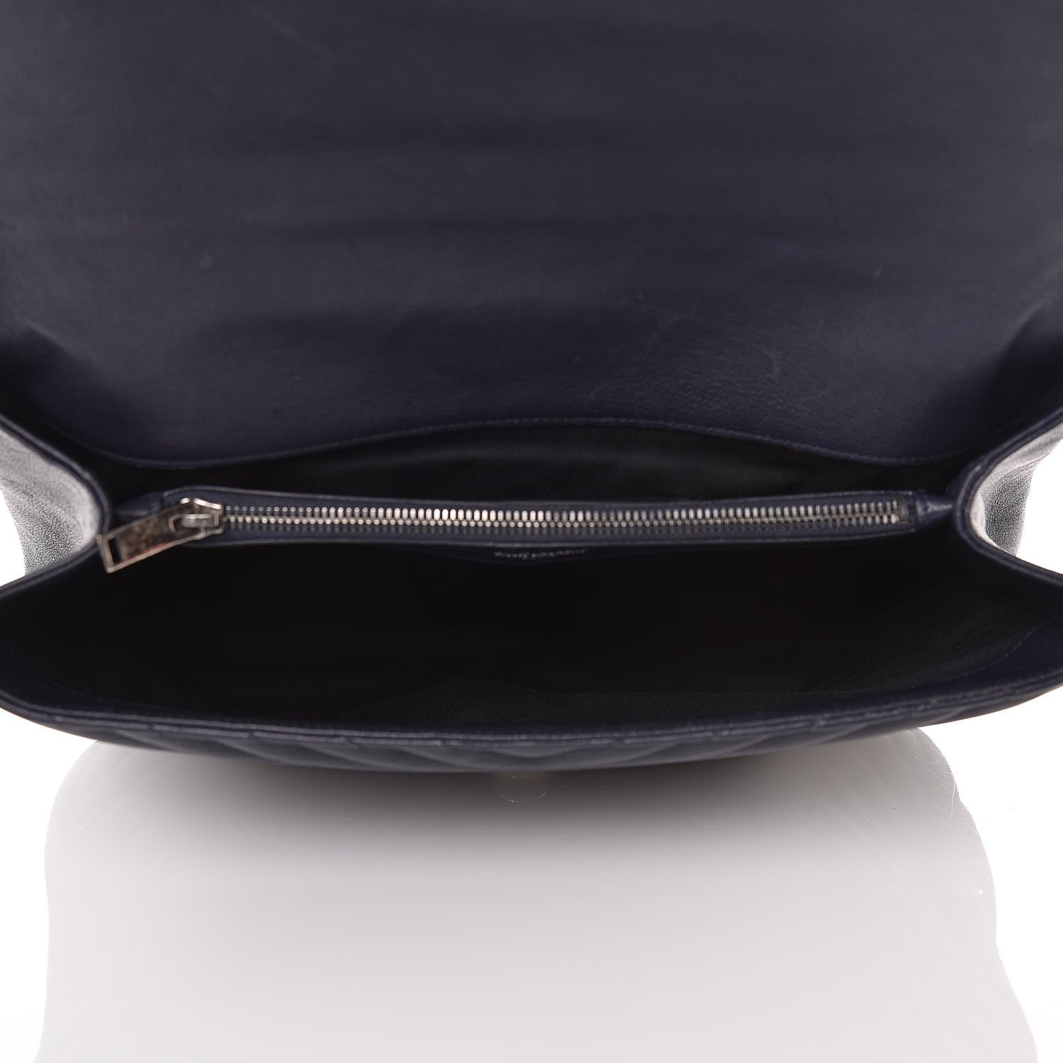 Saint Laurent Sheepskin Matelasse Chevron Monogram Large College Satchel Navy Blue 5 of 16