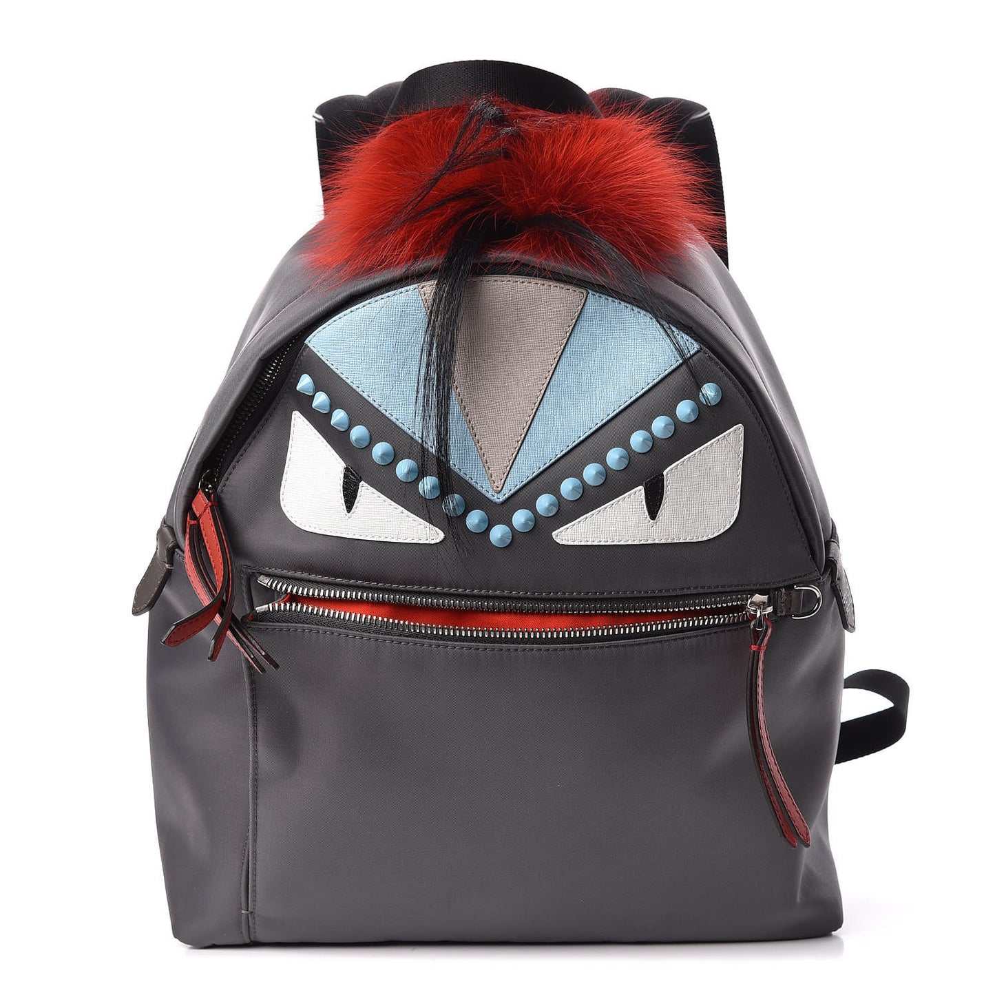 Nylon Vitello Elite Fox Goat Monster Eyes Studded Backpack Acciaio Pimento Multicolor