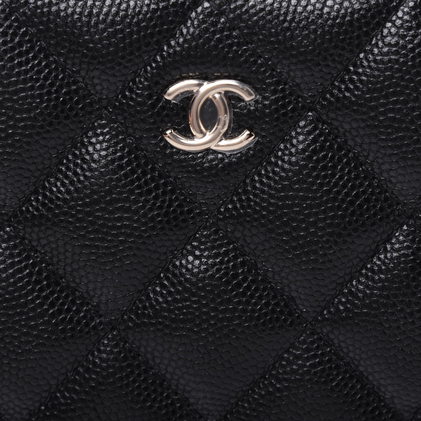 Caviar Quilted Small Cosmetic Case Black