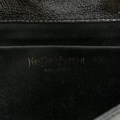 Saint Laurent Textured Patent Monogram Large Belle De Jour Clutch Black 6 of 9