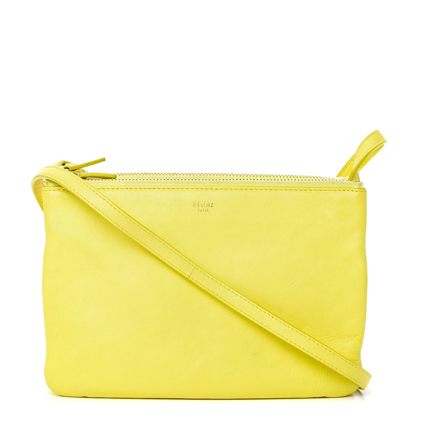 Lambskin Small Trio Crossbody Bag Fluo Yellow