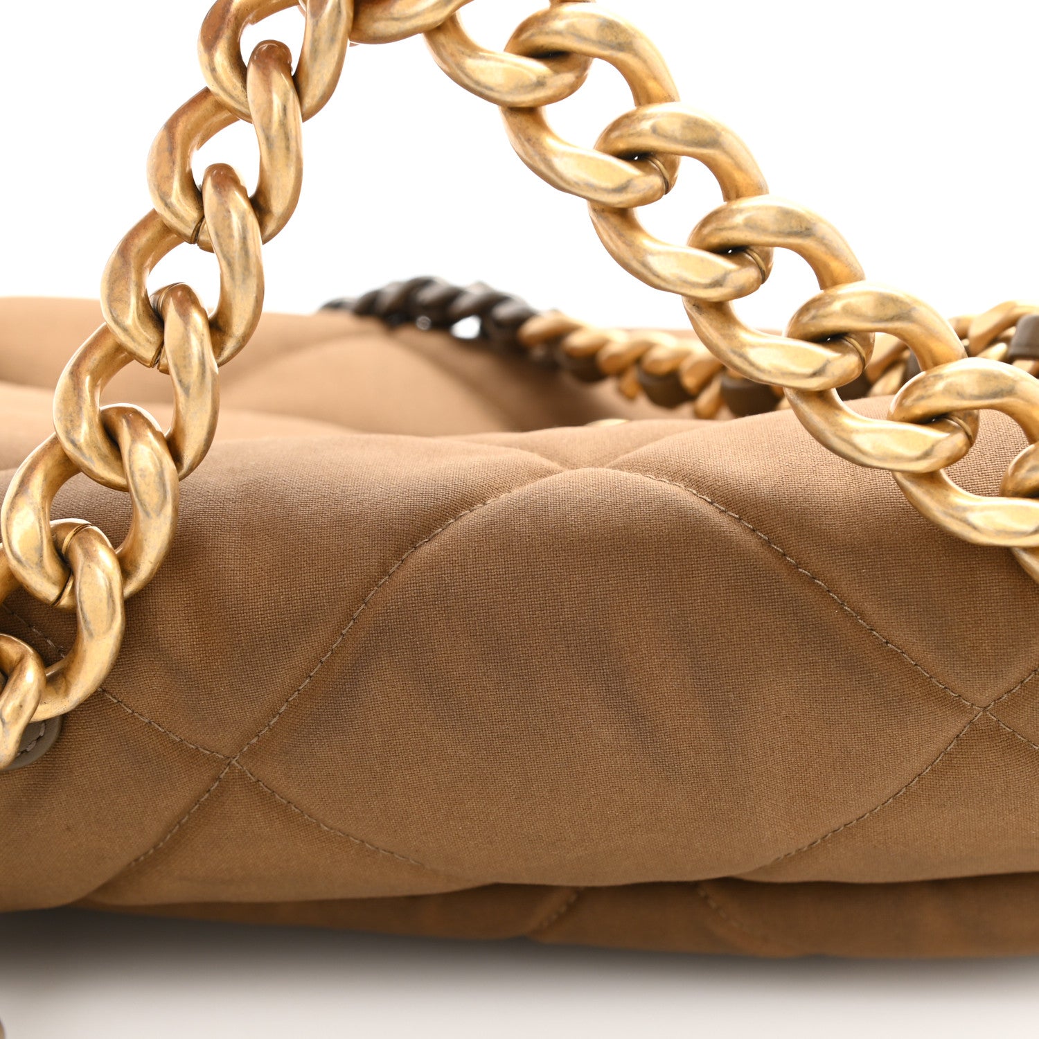 Chanel Canvas Quilted Large Chanel 19 Flap Bronze 9 of 10