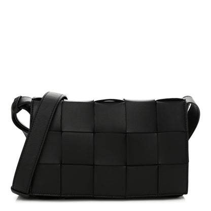Bottega Veneta Lambskin Maxi Intrecciato Cassette Crossbody Bag Black 1 of 10