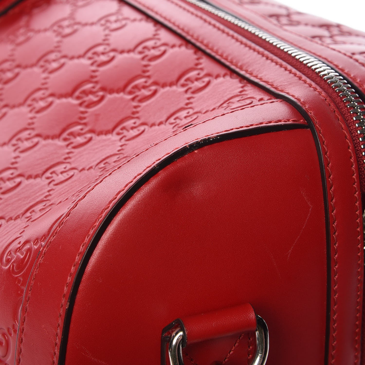 Gucci Guccissima Signature Large Duffle Hibiscus Red 9 of 26