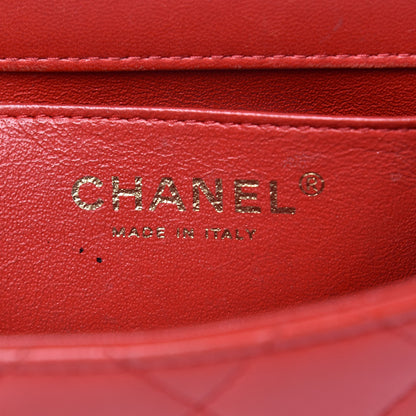 Chanel Lambskin Quilted Extra Mini V For Victory Flap Red 6 of 18
