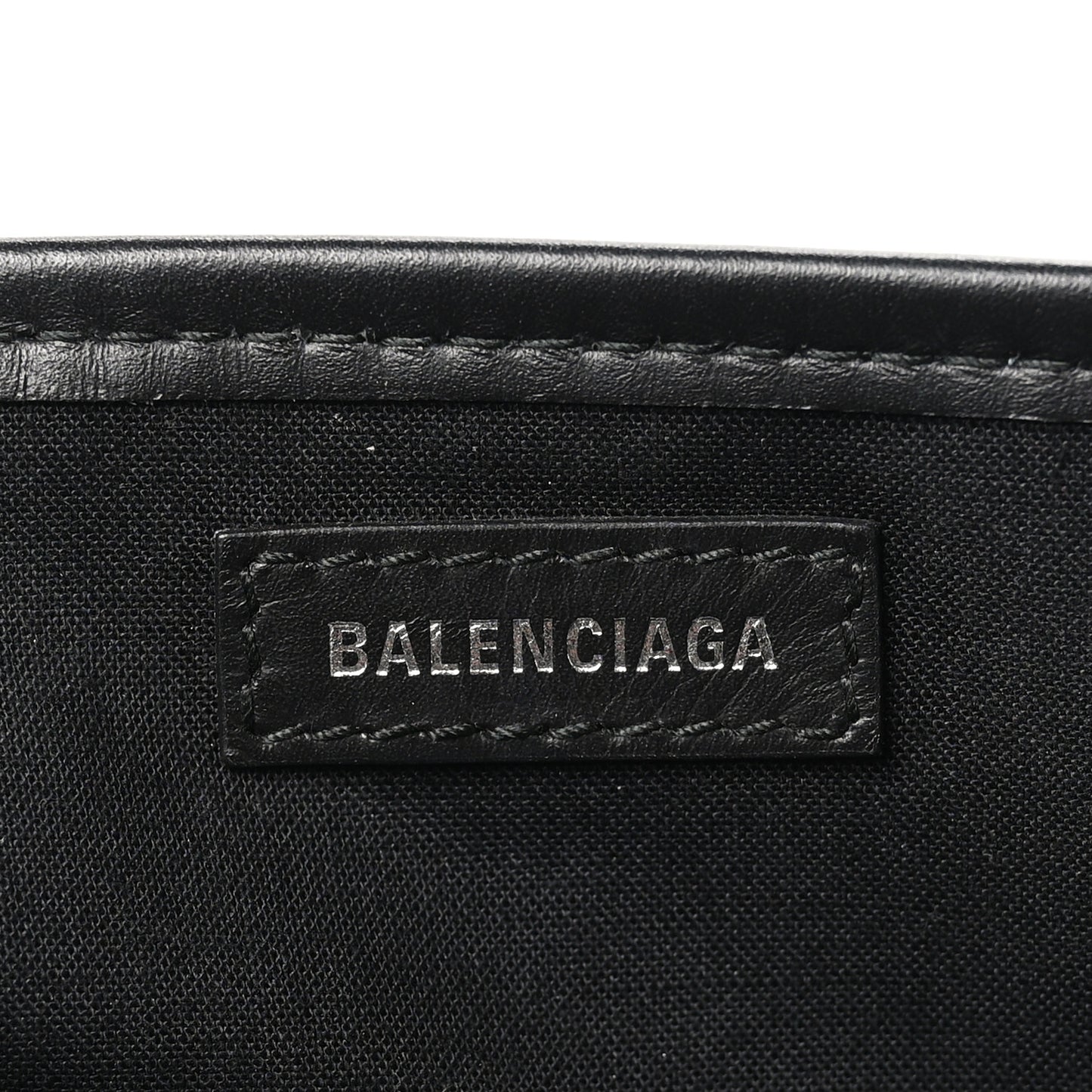 Cotton Canvas Calfskin Logo Print Navy Cabas XS Black White