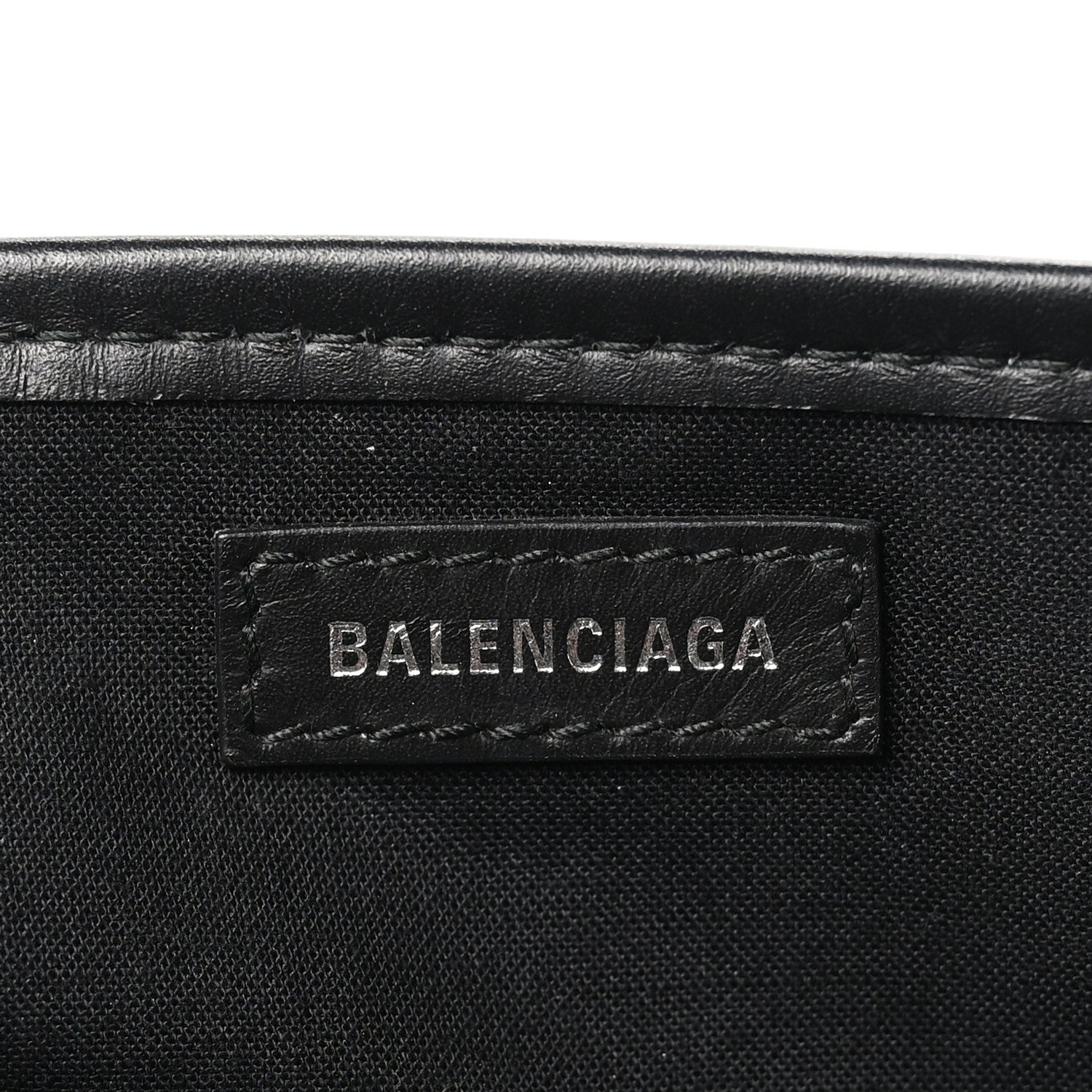 Balenciaga Cotton Canvas Calfskin Logo Print Navy Cabas XS Black White 7 of 11