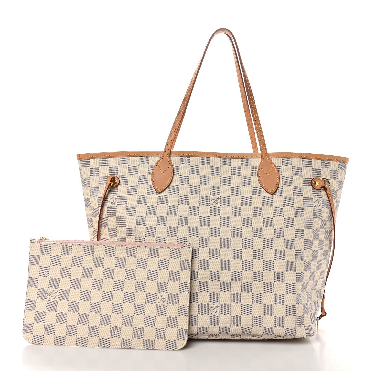 Louis Vuitton Damier Azur Neo Neverfull MM Rose Ballerine 2 of 10
