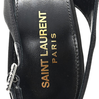 Saint Laurent Crepe Satin Crystal Opyum 110 Slingback Pump 39.5 Black 8 of 9